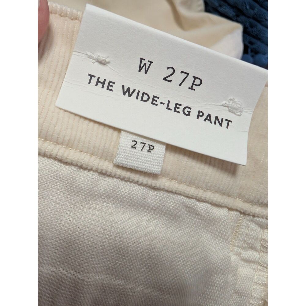 Madewell Ivory Wide Leg Corduroy Pants High Rise Cream NWT NX240 27P - Picture 3 of 6